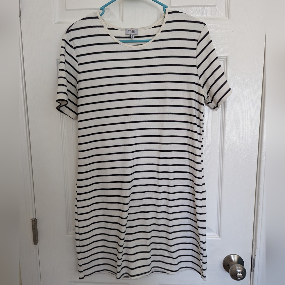 White and Black stripes Dress